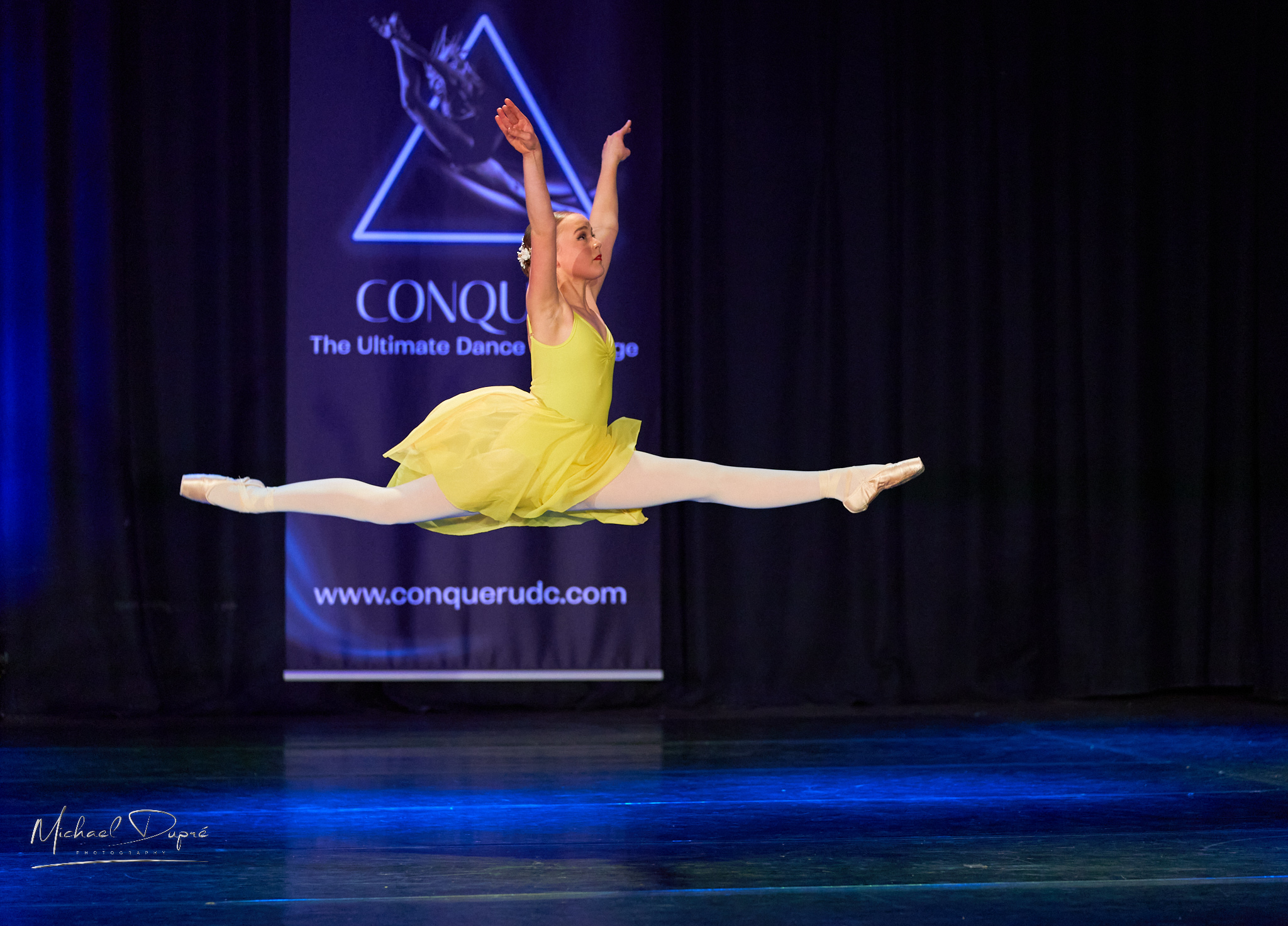 Ballet dancer performing a grand jeté
